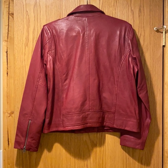 Lucky Brand Red Leather Moto Jacket - Picture 3 of 7